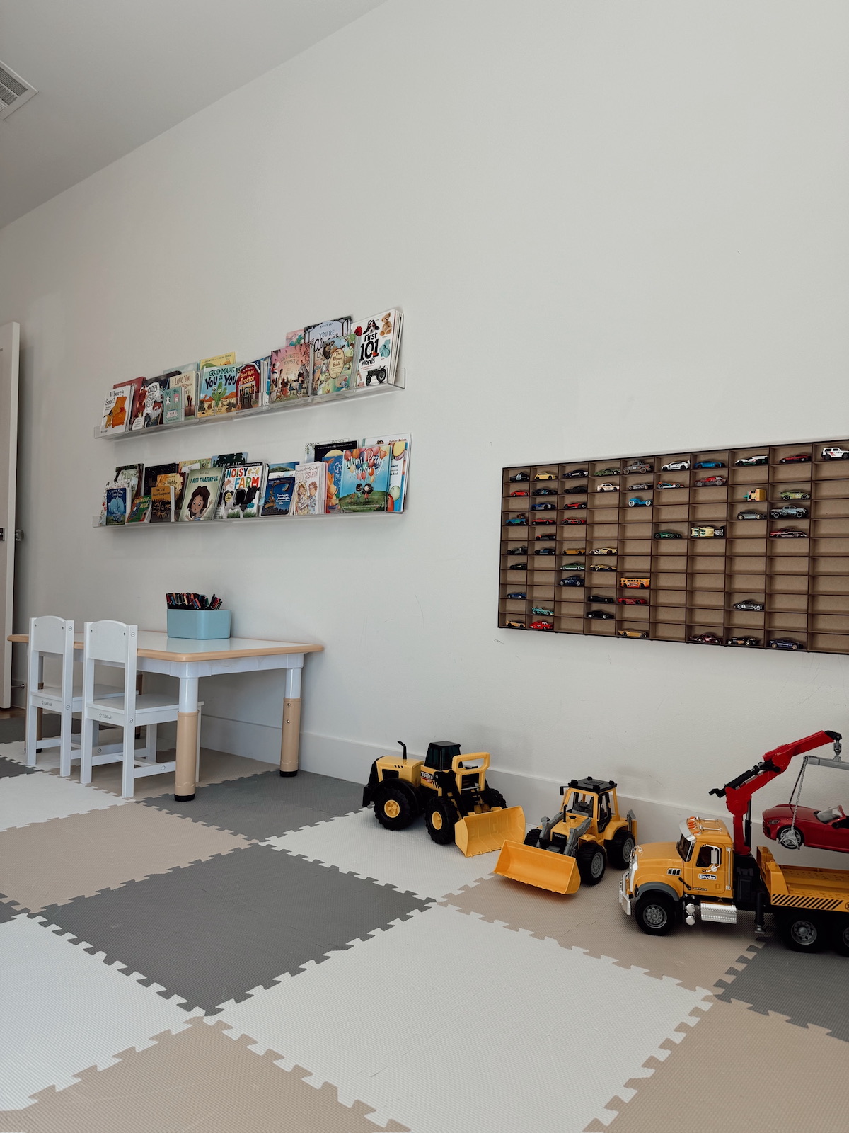 brighton butler playroom reveal - play area with table and mats