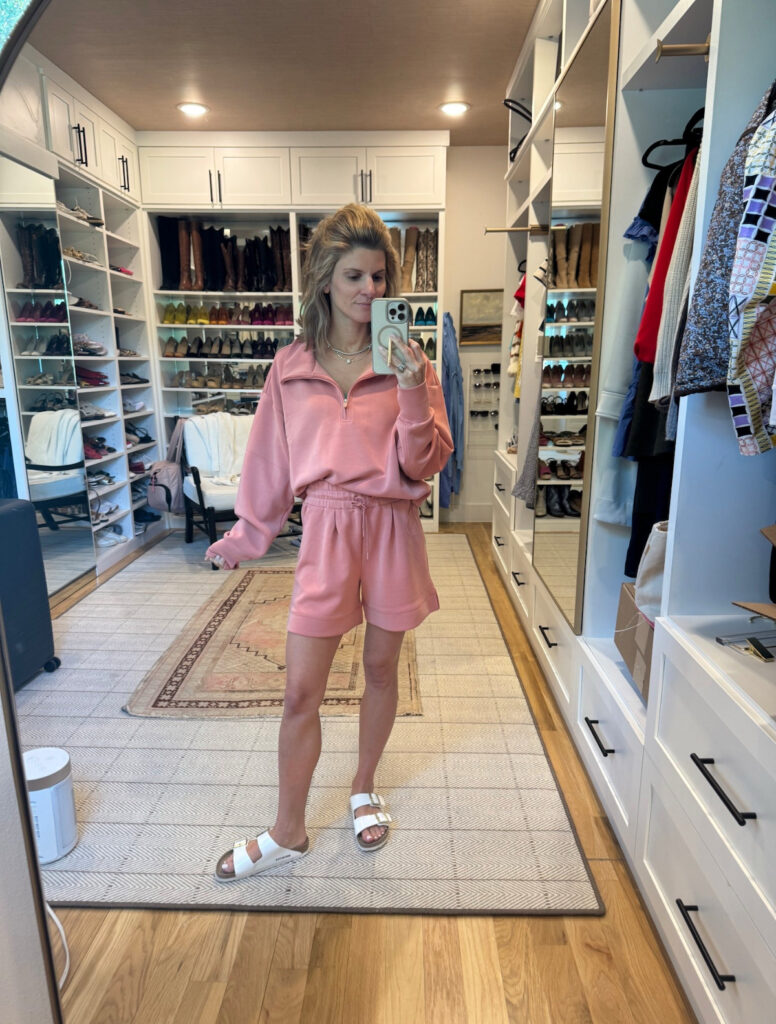brighton butler Zella Half Zip Pullover & High Waist Shorts